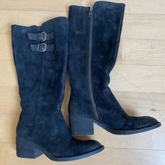 BORN "Basil" Black Suede Leather Tall Boot 5 New - Picture 5 of 8